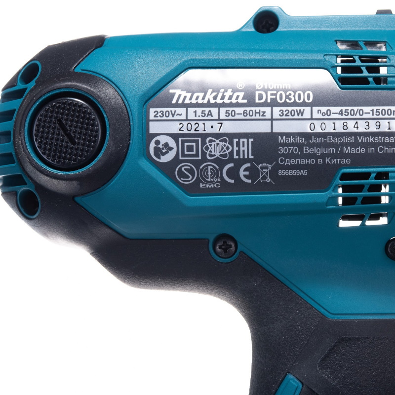 Сетевая дрель-шуруповерт Makita DF0300 + набор бит Makita B-68323