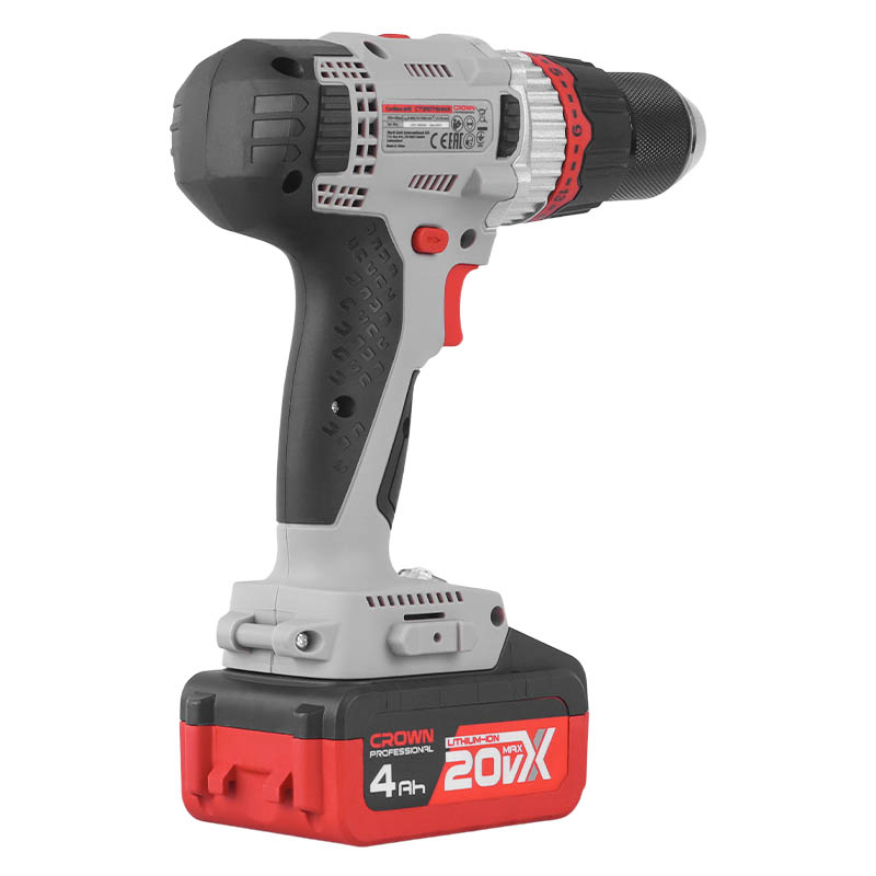 Аккумуляторный шуруповерт Crown CT21076HMX-4 BMC (20В, 4Ач*2, 60Нм)