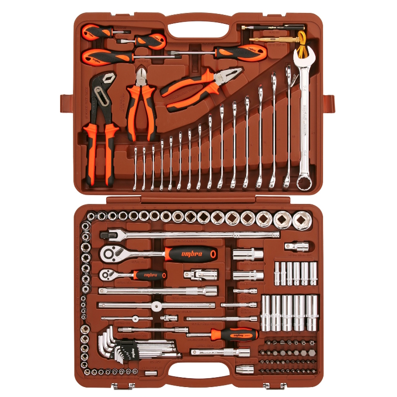 Набор инструмента универсальный Ombra OMT143SL, 1/4", 1/2"DR, 143 предмета