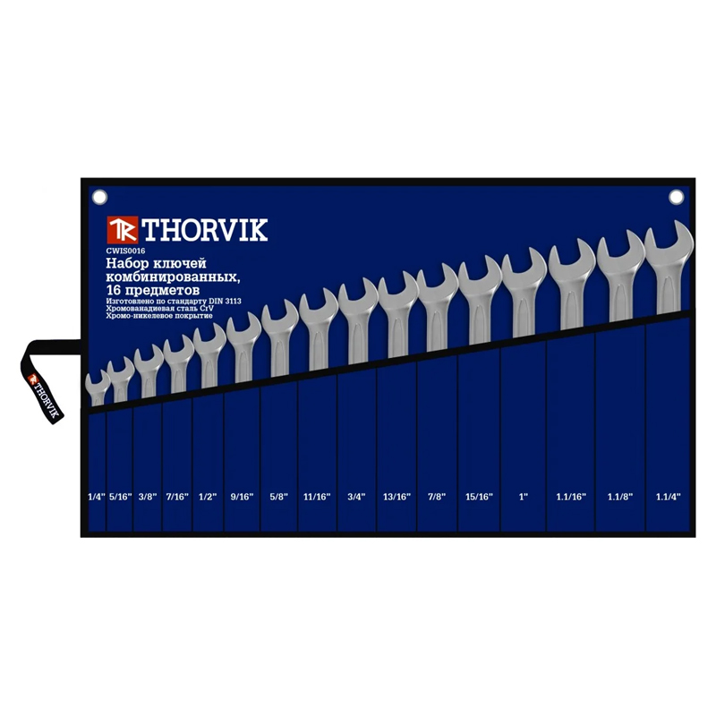 Набор ключей гаечных Thorvik CWIS0016 052917 комбинированных дюймовых в сумке 1/4"--1-1/4", 16 предметов  во Владимире