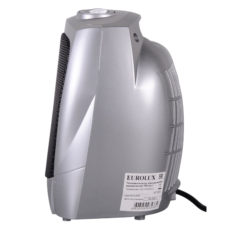 Керамический тепловентилятор Eurolux ТВК-EU-1 67/2/6, 4606059034384, с обдувом (электропитание 220 В, мощность 2000 вт, напольный)