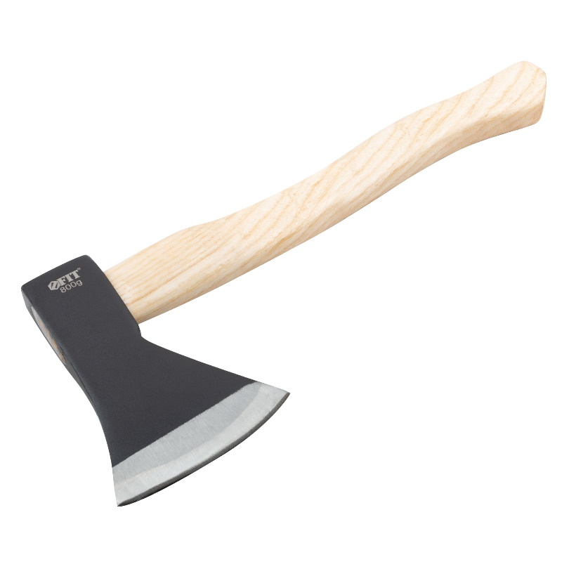 Топор Fit 46138 кованая усиленная сталь деревянная полированная ручка 800 г 1345₽