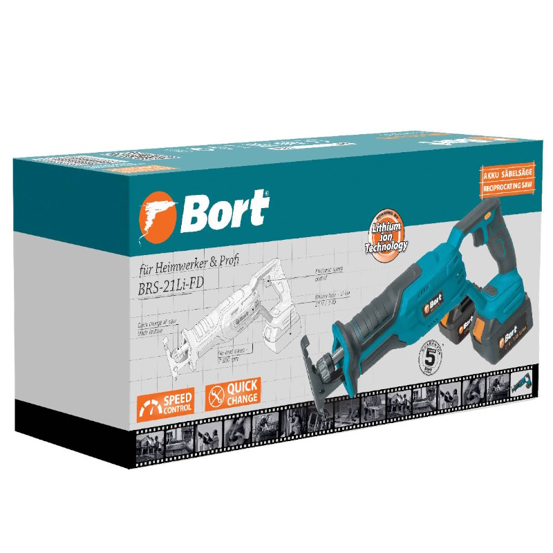 Пила сабельная аккумуляторная Bort BRS-21Li-FD 93412765