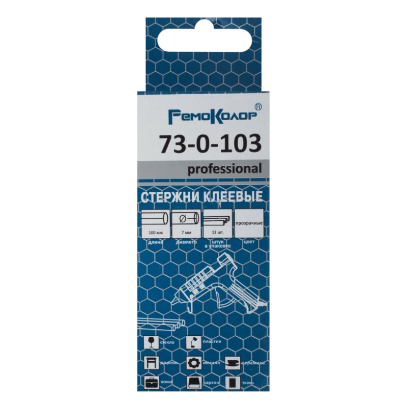 Стержни клеевые РемоКолор professional 73-0-103, прозрачные, 7 х 100 мм, 12 шт в Туле