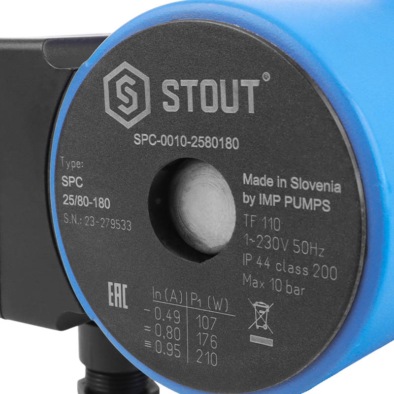 Насос циркуляционный Stout 25/80-180 SPC-0010-2580180 для проточного водонагревателя во Владимире