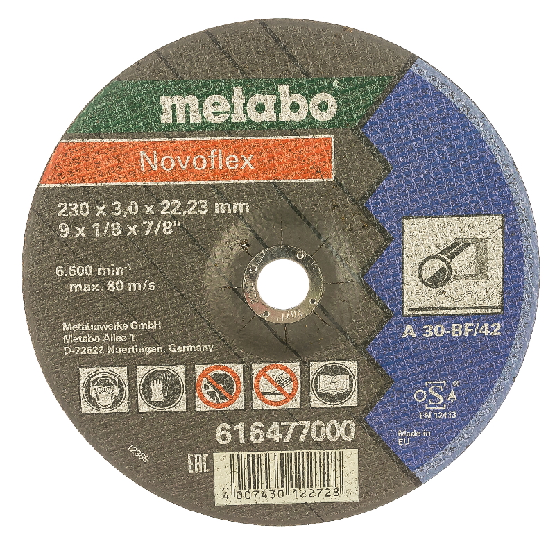 Отрезной круг по стали Metabo Novoflex 616477000 (230x3 мм, вогнутый) в Угличе