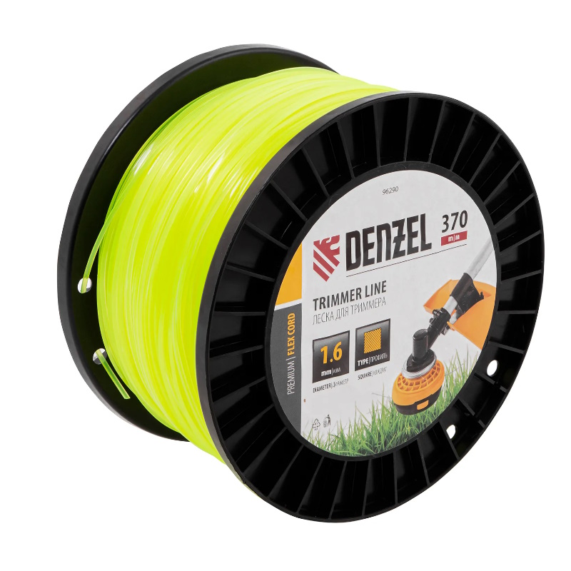 Леска для триммера Denzel FLEX CORD 96289, звезда, 4,0мм х 93м, на DIN катушке в Рыбинске