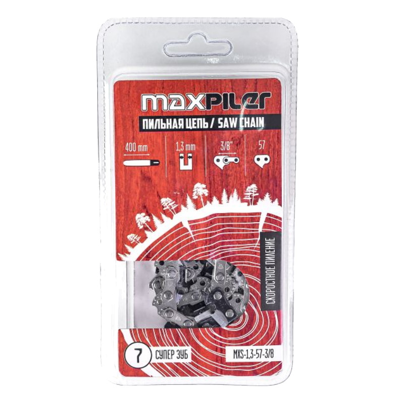 Цепь пильная Maxpiler MX-1,3-57-3/8 (PIT GCS38-C2.Парма 2М,Huter BS-45М 40 ) в блистере в Муроме