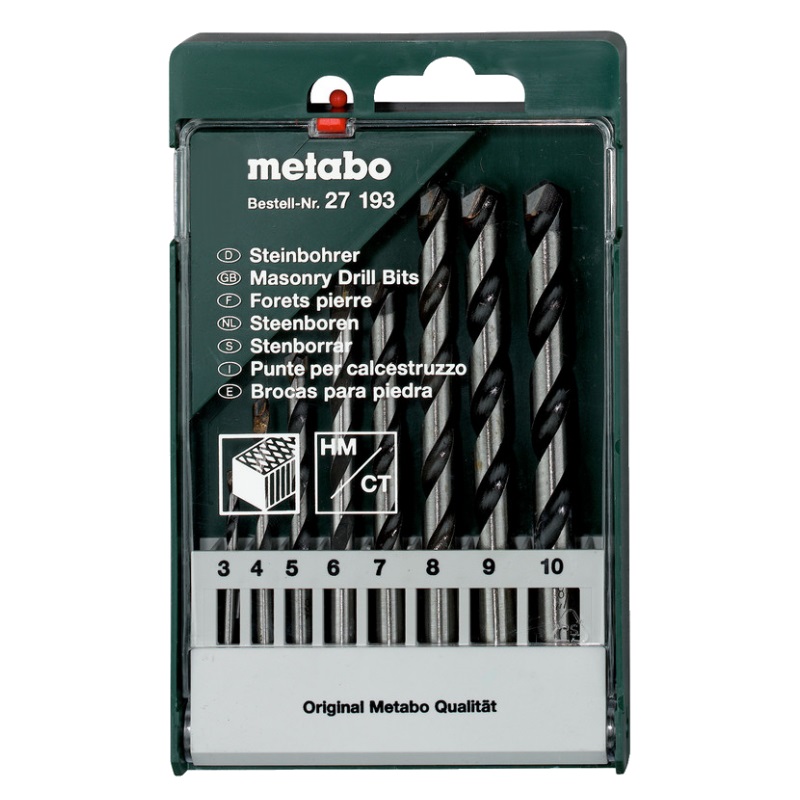 Набор сверл по камню Metabo HM 627193000, 3-10 мм, 8 штук в Иваново