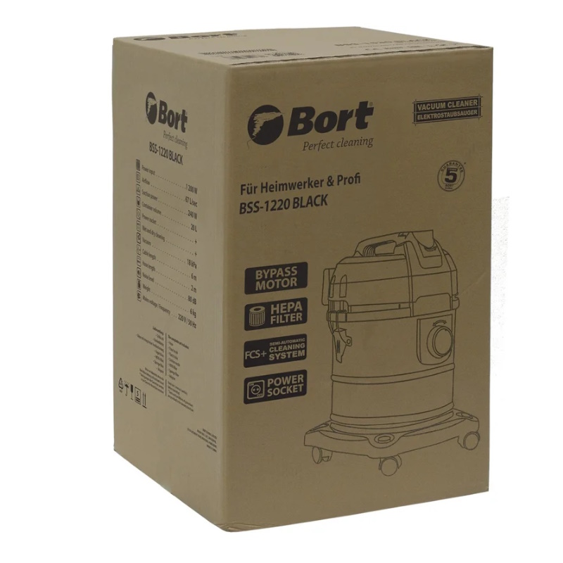 Пылесос для сухой и влажной уборки Bort BSS-1220 BLACK 93412598