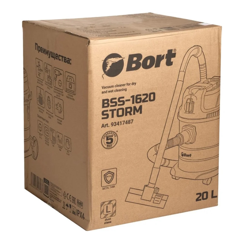 Пылесос для сухой и влажной уборки Bort BSS-1620-STORM 93417487 в Александрове