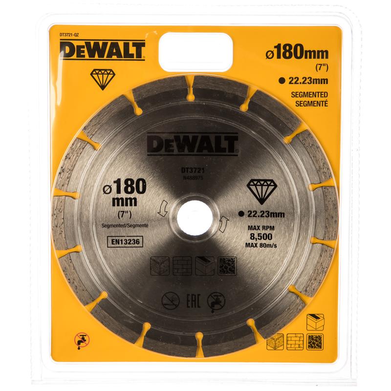 Алмазный диск по бетону DeWalt DT3772 (внешний диаметр 180 мм, сухое применение)