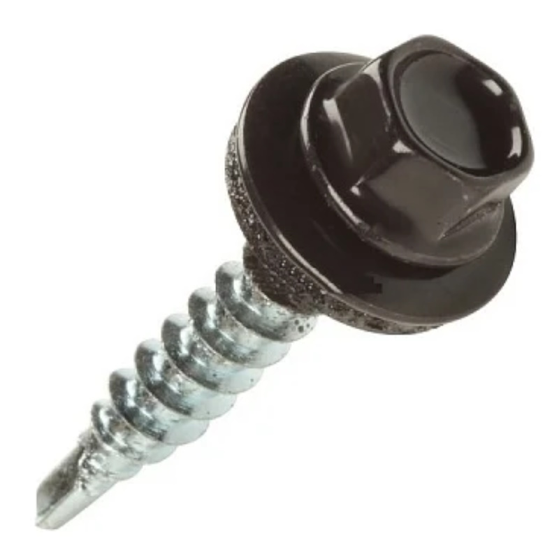 Саморез кровельный Starfix SMP2-84910-80, 4.8х29 мм цинк, шайба с прокл., PT1, RAL 8017 (80 шт в пласт. конт.)  в Туле