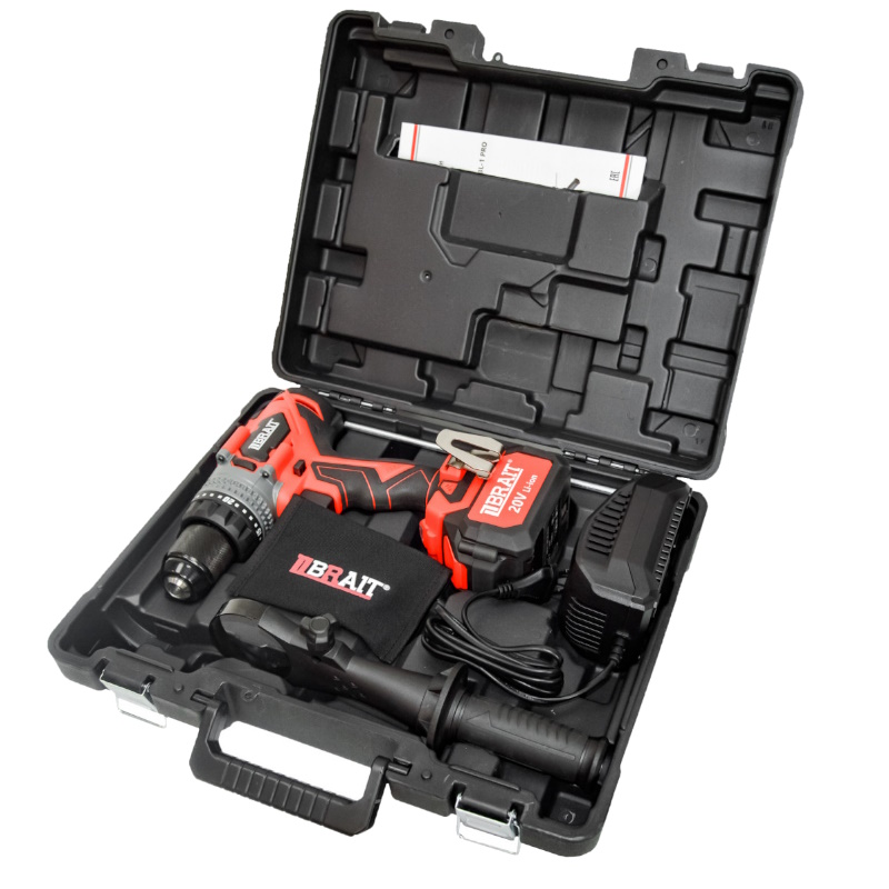 Дрель аккумуляторная Brait BCDI20-4PUMBL PRO 21.01.202.101, 20В, 1 АКБ 4,0Ач, быстрозажимной патрон, 2 скорости в Вологде