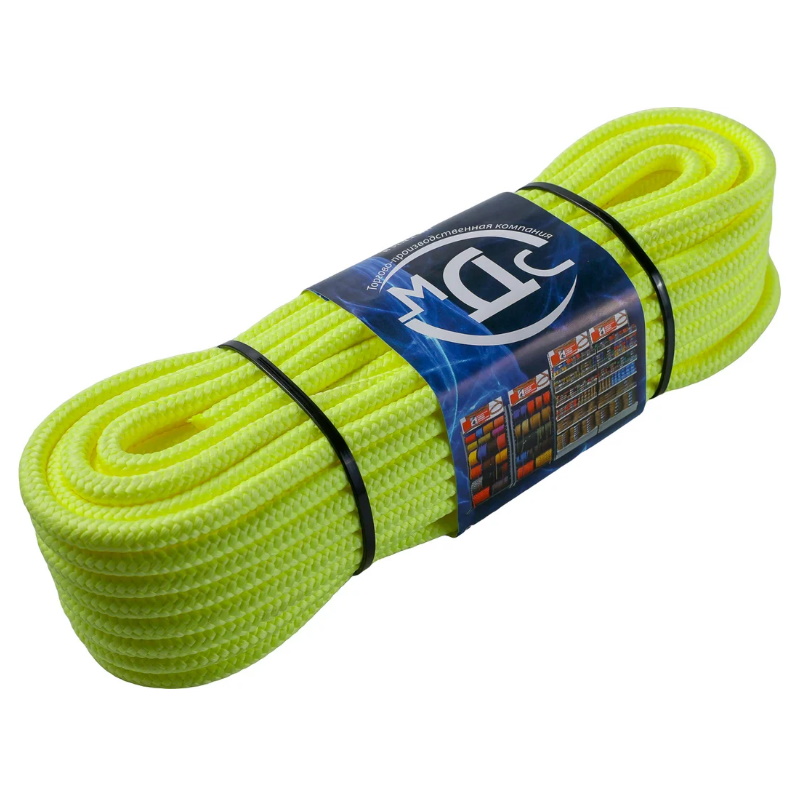 Шнур полипропиленовый МДС 00-00001075 плетёный неоновый 8 мм 16-ти прядный 20 м 846₽