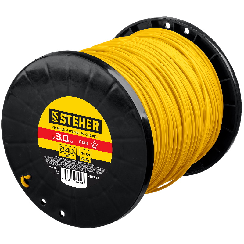 Леска для триммера Steher 75015-3.0 звезда, 3.0 мм, 240 м в Туле