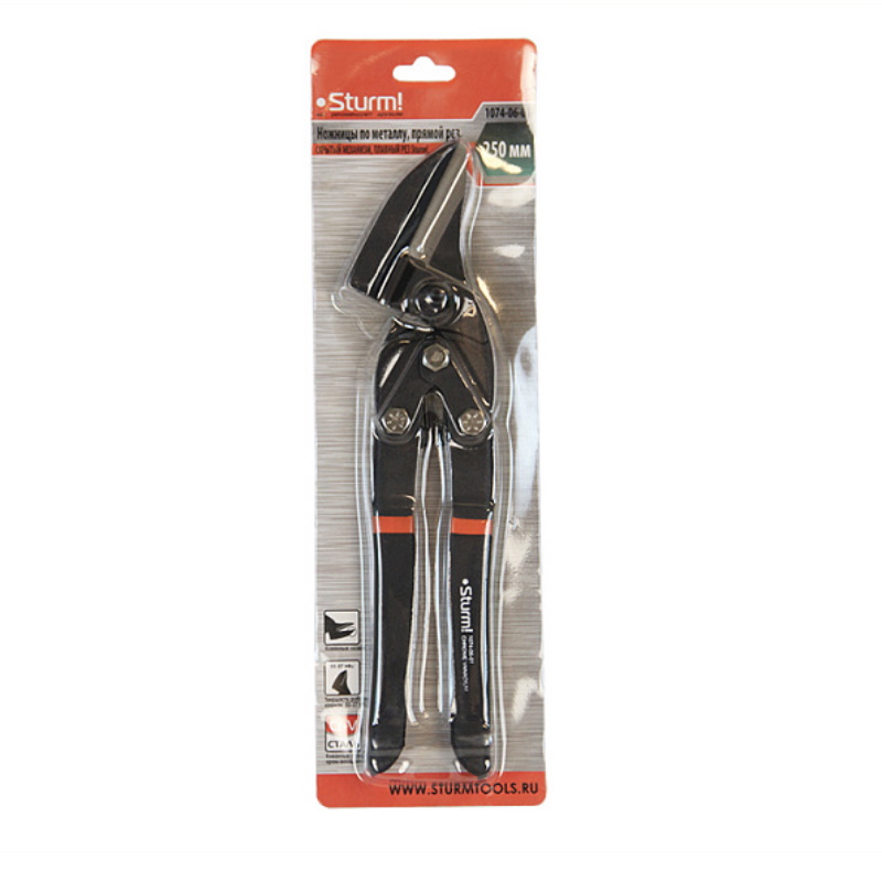 Ножницы по металлу Sturm 1074-06-01 кованные губки скрытый механизм 1040₽