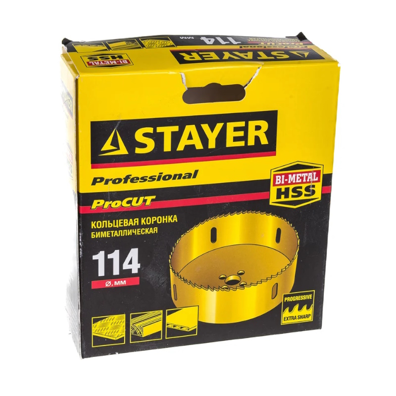 Коронка Би-металлическая, универсальная Stayer 29547-114 d=114мм в Угличе