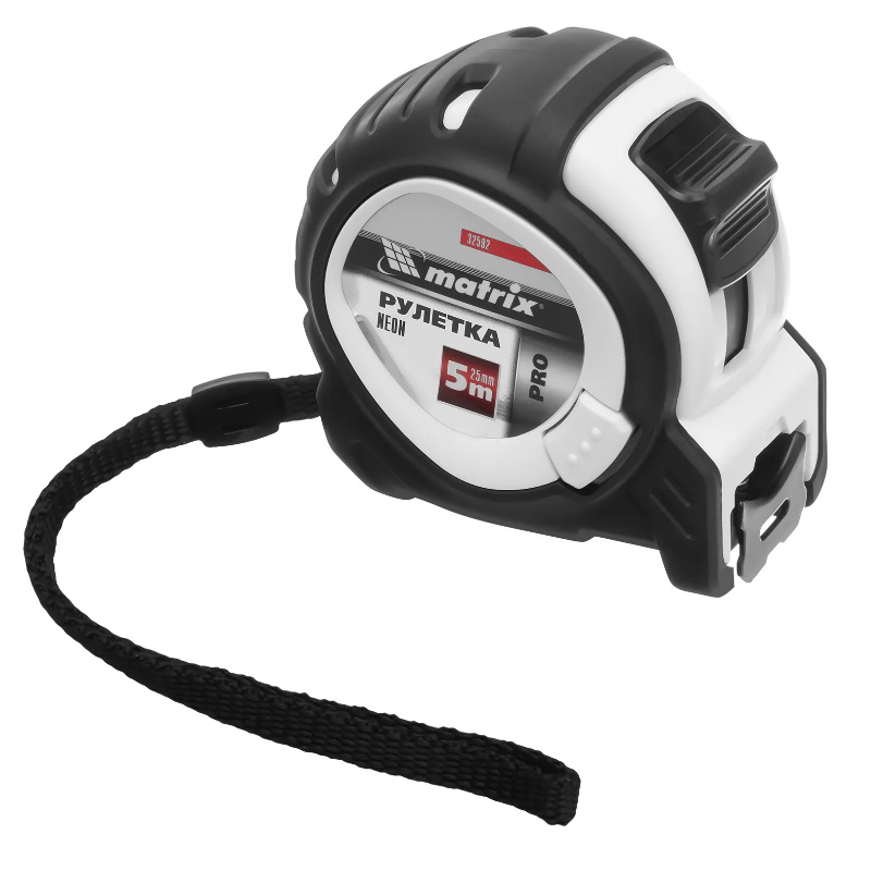 Рулетка Matrix Neon PRO 32592, 5 м x 25 мм, обрезиненный корпус, 3 фиксации в Туле
