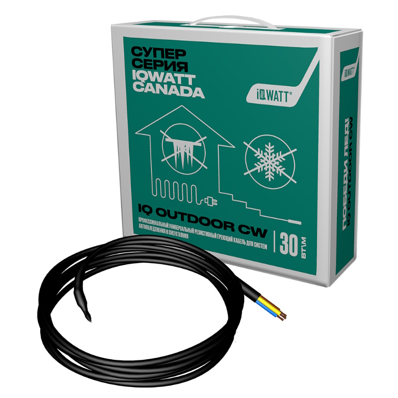 Греющий кабель для систем антиобледенения и снеготаяния Iqwatt IQ OUTDOOR CW 90m 00907 в Туле