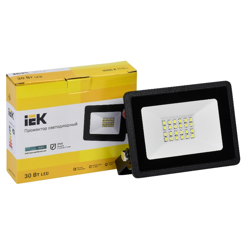 Светодиодный уличный прожектор для дома IEK СДО 06-30 (IP65, 4000К, 30 Вт)