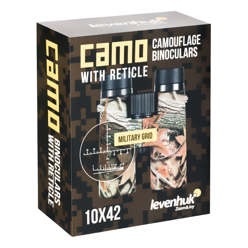 Бинокль камуфляжный Levenhuk Camo 81925, 10x42, с сеткой в Ярославле
