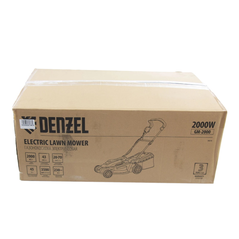 Газонокосилка электрическая Denzel GM-2000 96618 (2000 Вт, ширина 43 см, травосборник 45 л)