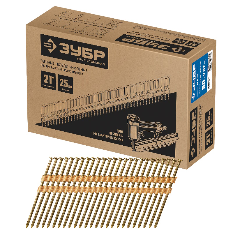 Реечные гвозди рифленые Зубр SN21 305392-50 50 х 287 мм 3500 шт 4698₽