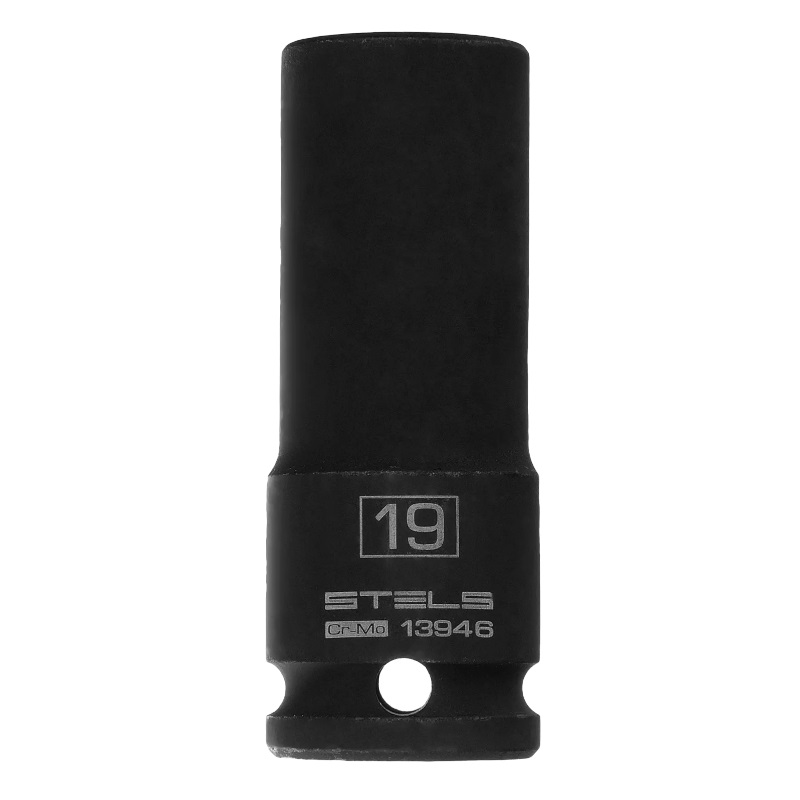 Головка ударная удлиненная шестигранная Stels 13946, 19 мм, 1/2", CrMo в Муроме