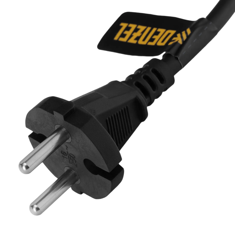 Шнур сетевой Denzel Energy Series 37673, ПВС, 3 м, 2х1,5 мм, с неразборной вилкой, черный в Череповце