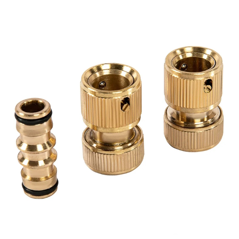 Набор для подключения шланга Palisad 66210, 1/2", переходник, 2 соединительных аквастопа), латунный в Александрове