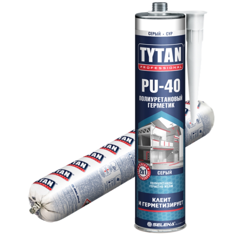 Полиуретановый герметик Tytan PROFESSIONAL PU 40 26586 цвет серый 600мл 620₽