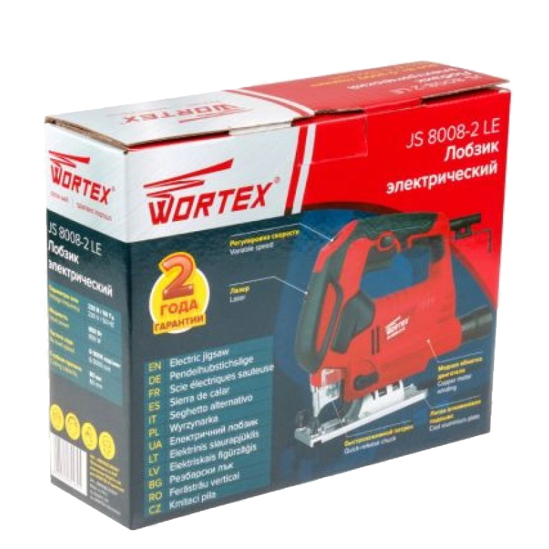 Лобзик электрический Wortex JS 8008-2 LE JS80082LE0021, 850 Вт, 0-3000 ход/мин, пропил до 80 мм в Череповце