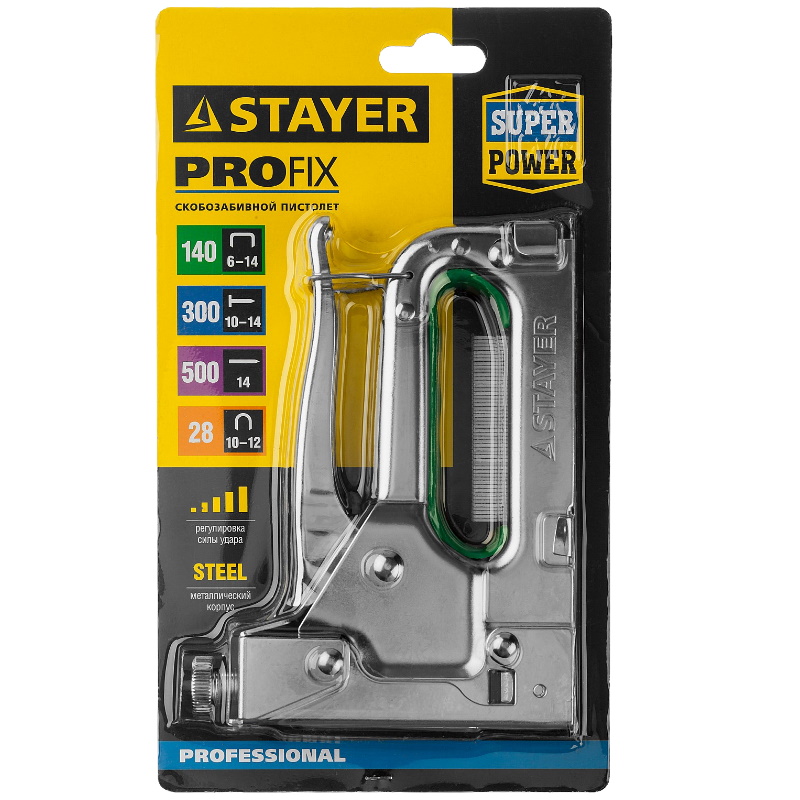 Степлер Stayer "Max 140" 31508_z02, с регулировкой силы удара, металлический корпус 4-в-1: тип 140/ 28/ 300/ 500