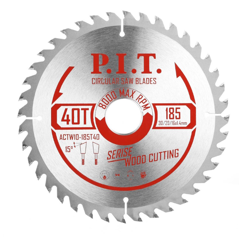 Диск пильный P.I.T. ACTW10-185T40, 185x30/20/16x2,2 мм, 40T в Переславле