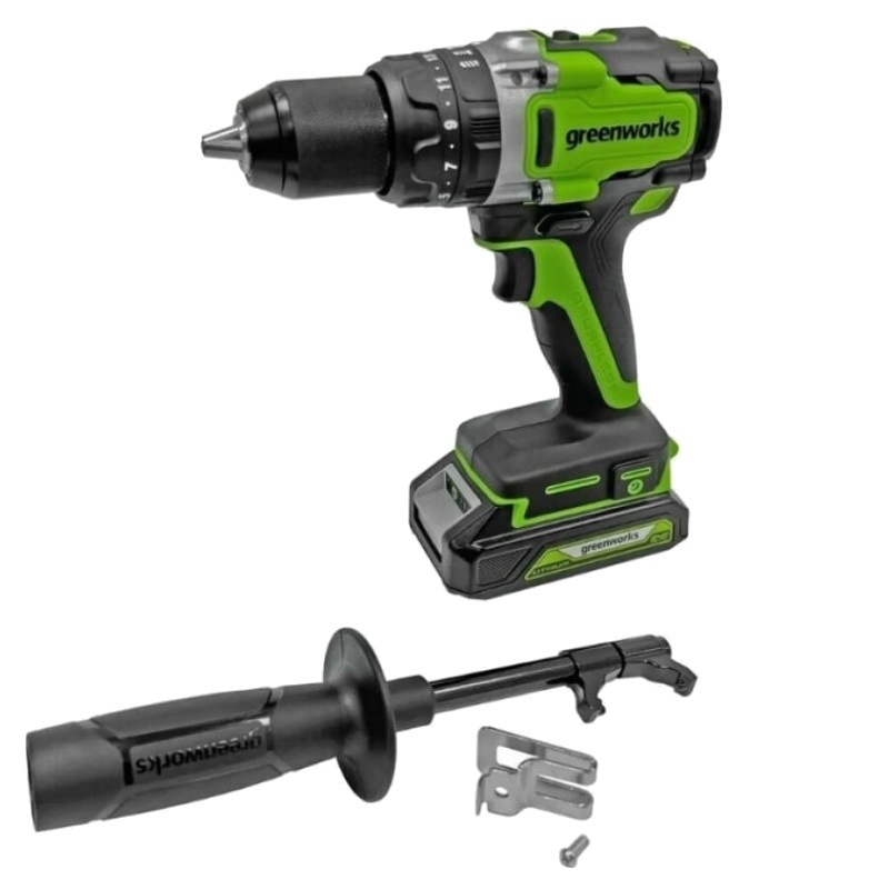 Дрель-шуруповерт ударная аккумуляторная Greenworks GD24DD140 3707607 (24V, 140 Нм, бесщеточная, без АКБ и ЗУ)