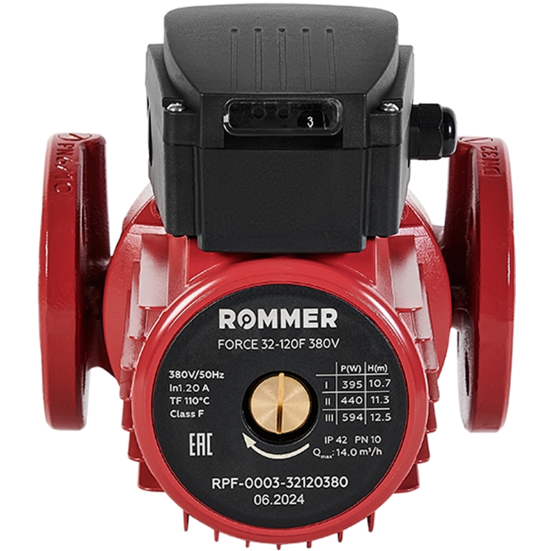 Насос циркуляционный Rommer RPF-0003-32120380 FORCE, фланцевый, трехскоростной, 32-120F, 380V в Кинешме