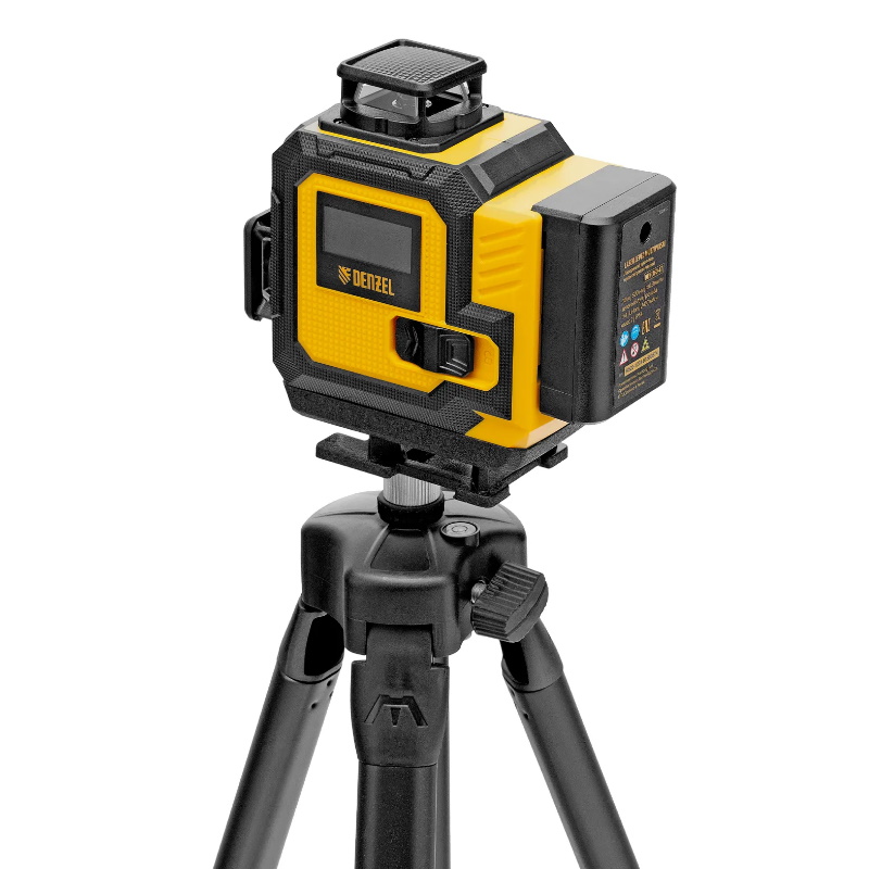 Лазерный уровень мультипризменный Denzel DLV 360-4T 350815, 30 м, зеленый луч, Li-Ion 2,4 Aч, штатив в Твери