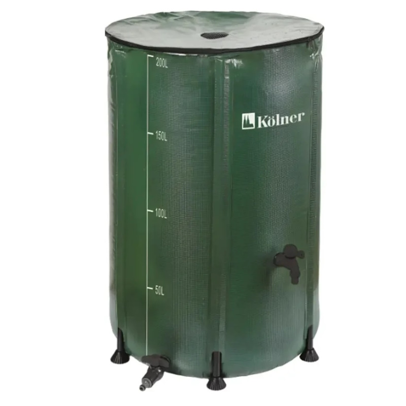Бочка для воды Kolner KWB 200B 8091100300 200 л с краном и крышкой на молнии зеленая ПВХ размер В 70см х Д 60см 4990₽