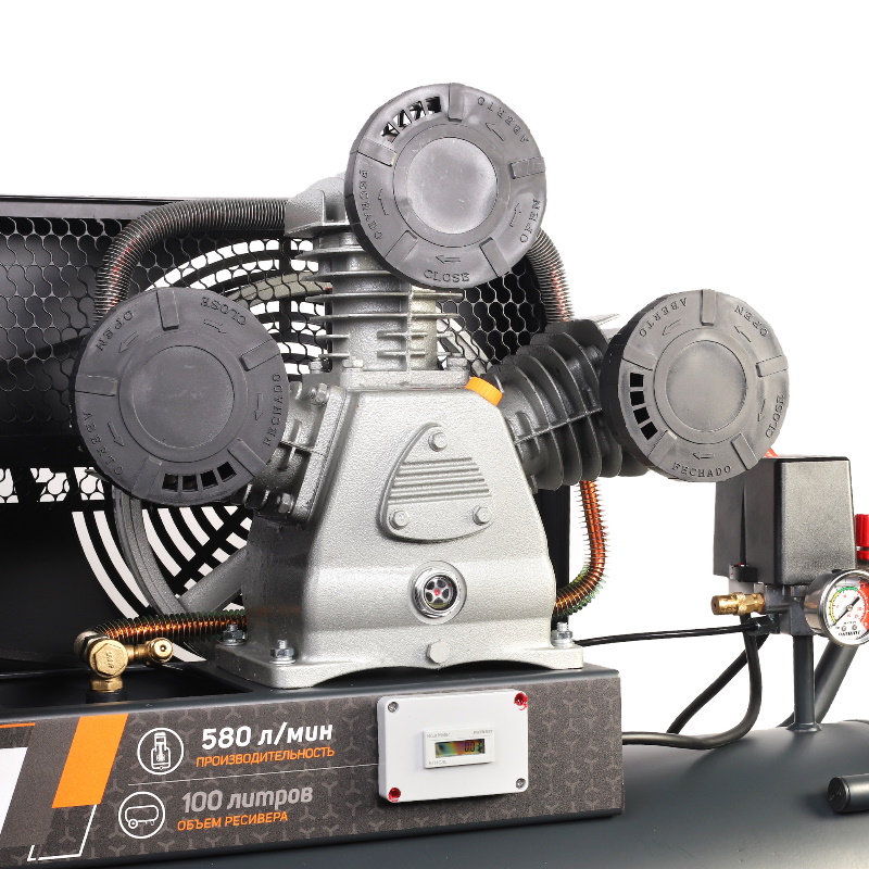 Компрессор Patriot KRX 580 L100 D 545302330, поршневой, ременной, масляный, 580 л/мин, 100 л, 10 бар, 3 кВт, 400 В в Муроме