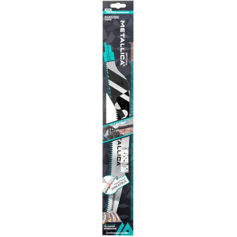 Пилка сабельная Metallica Optima S1544DC 909188, 370/280 мм, шаг 4.2 мм, HCS-LQ, для обрезки ветвей, 1 шт в Иваново