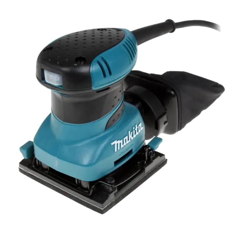 Вибрационная шлифовальная машина Makita BO4556, 200 Вт, 112х102 мм, с пылесборником и комплектом наждачной бумаги в Твери