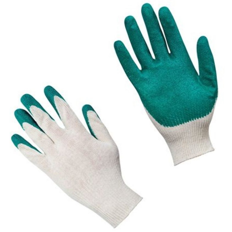 Перчатки Волат 65100-08, х/б, латексное покрытие (одинарный облив), 13 класс, 10 пар