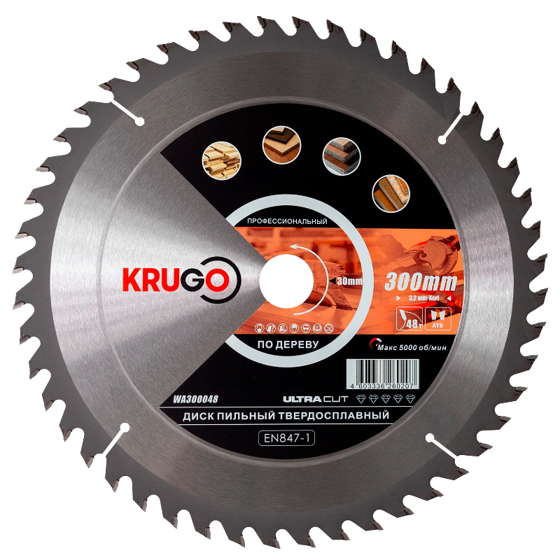 Пильный диск Krugo WA300048 300 x 3222 x 48T x 30 mm 2696₽