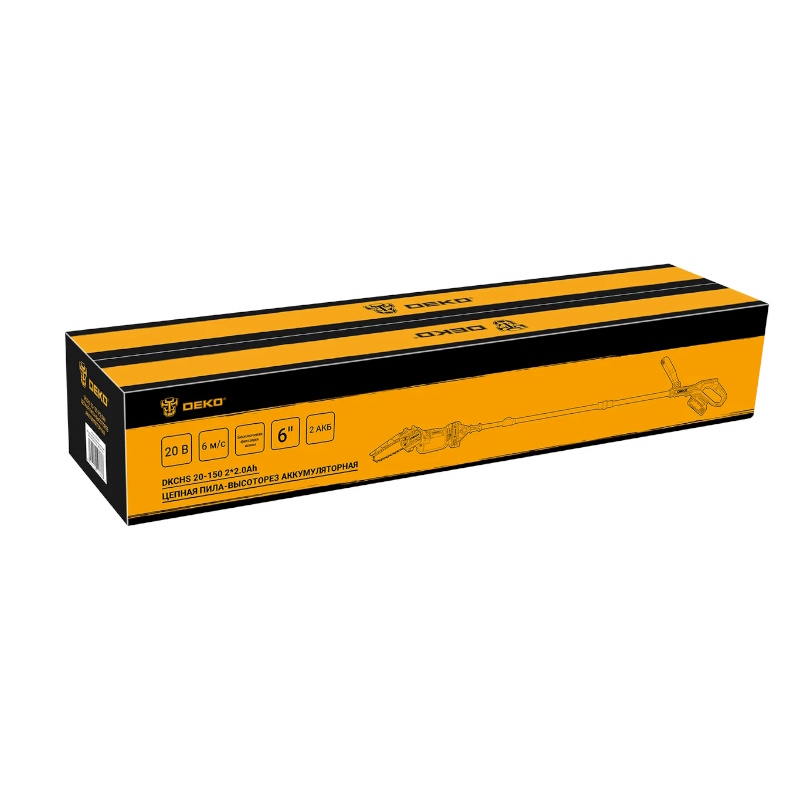 Цепная пила-высоторез аккумуляторная Deko DKCHS 20-150 063-4482, 20В, 2x2.0Ач в Вологде