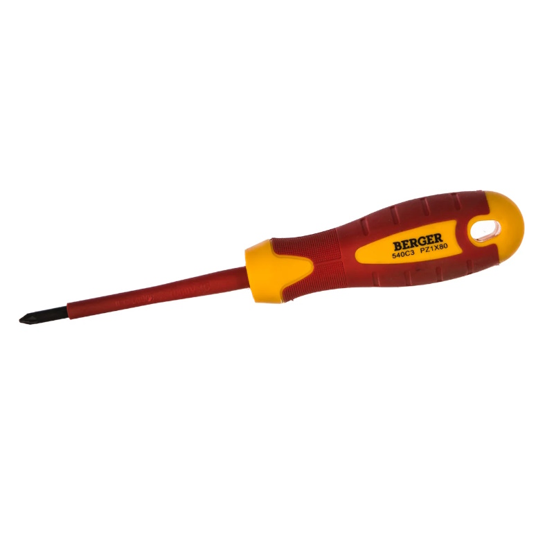 Отвертка крестовая диэлектрическая Berger BG1059, PZ1х80мм, до 1000V  в Твери