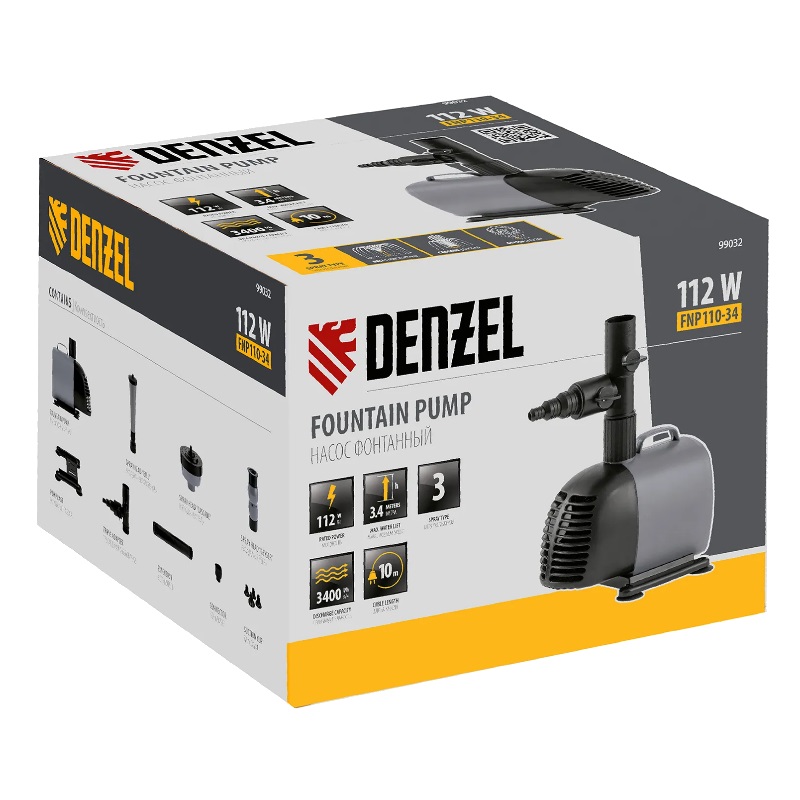 Насос фонтанный Denzel FNP110-34 99032 в Муроме