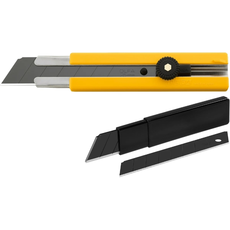 Нож в комплекте с лезвиями Olfa EXCEL BLACK OL-H-1BB/5BB, 25 мм, 5 шт в Рыбинске