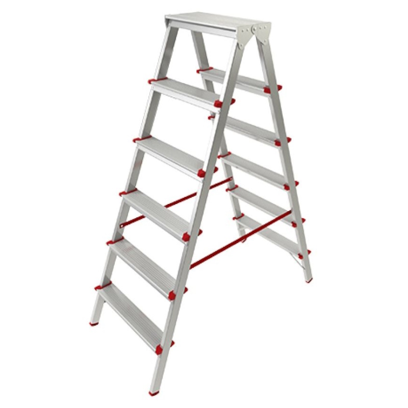 Лестница-стремянка Pro Startul ST9941-06, алюминиевая, двухсторонняя, 132 см, 6 ступ. 5,0кг