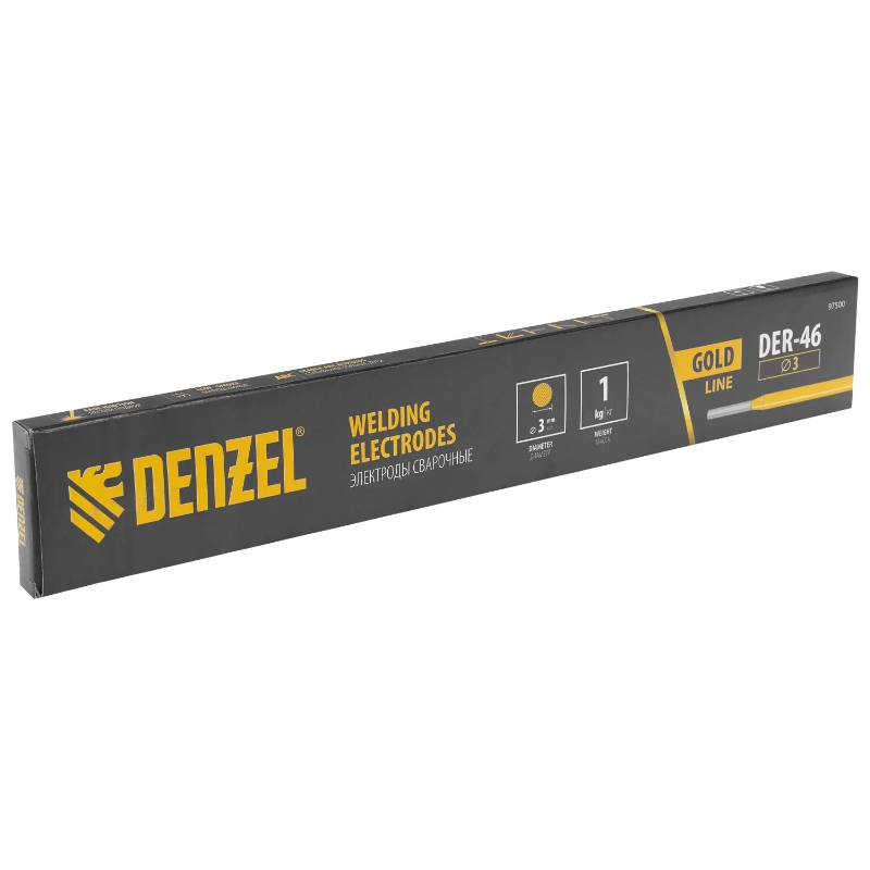 Электроды Denzel DER-46 GoldLine 97500, диам. 3 мм, 1 кг., рутил-целлюлозное покрытие в Костроме